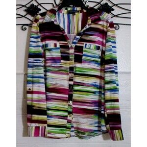 Simplicity Women's Top Size M Long Sleeve Multicolored Striped